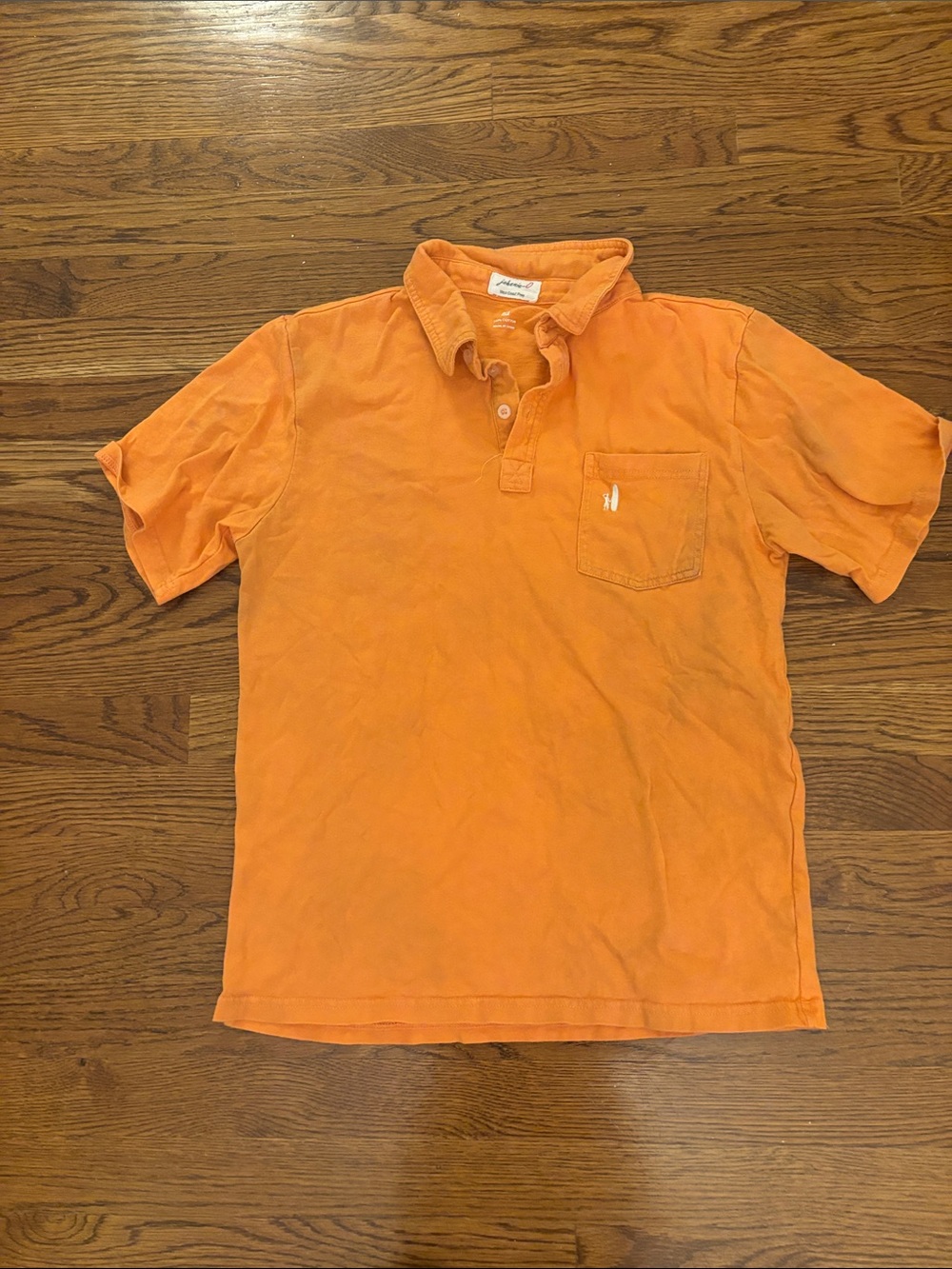 Johnnie O orange Short-Sleeve Polo with Chest Pocket